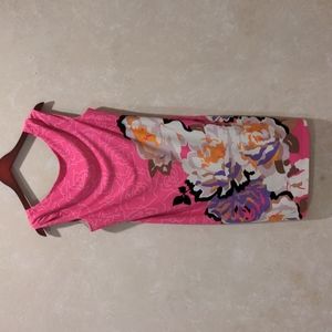 Floral dress with scoop back, lining